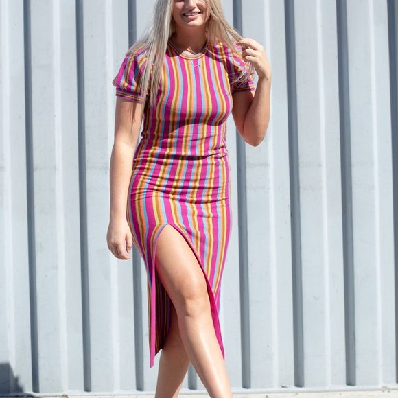 Rachel Antonoff Dresses & Skirts - Rachel Antonoff Knit Striped Slit Maxi Dress S
